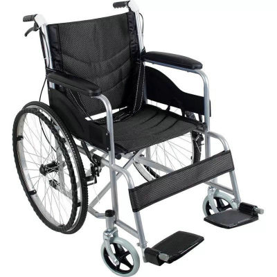 wheelchair รถเข็นผู้ป่วย วีลแชร์ พับได้ พกพาสะดวก ทำจากเหล็กกล้าเคลือบคาบอนอย่างดี แข็งแรง ทนทาน   รถเข็นผู้ป่วย รถเข็นคนป่วย ปรับนอนได้