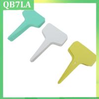 QB7LA Shop 6x10cm white yellow Garden Plant T Markers Waterproof Sign Stakes tags plastic Labels Flower mark Pots Plastic Writing Gardening Tool