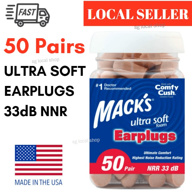 Mack's Ultra Soft Foam Earplugs 32dB Highest NRR 50 Pair Comfortable Ear... 