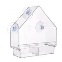 Bird Feeder House Shape Weather Proof Transparent Suction Cup Outdoor Birdfeeders Hanging Birdhouse for Outside Garden