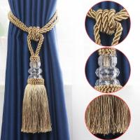 1Pc Tassel Curtain Tieback Decorative Curtains Holder Buckle Rope Plastic Ball Accessory Gold Curtain Tie Backs Bandage Rope