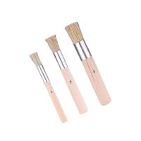 Wooden Stencil Brush Set 3Pcs Natural Bristle Template Paint Brushes for Acrylic Oil Watercolor Art Painting on Wood Wal Drawing Painting Supplies