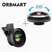 ORBMART คลิปตลกกล้องเลนส์ชุด0.45x ซูเปอร์มุมกว้างเลนส์12.5x ซูเปอร์มาโครเลนส์235ปลาตาเลนส์ศัพท์มือถือเลนส์