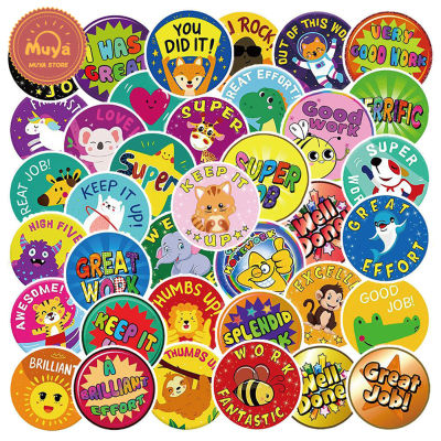 MUYA 50pcs Reward Stickers for Kids Cute Waterproof Vinyl Stickers for Student