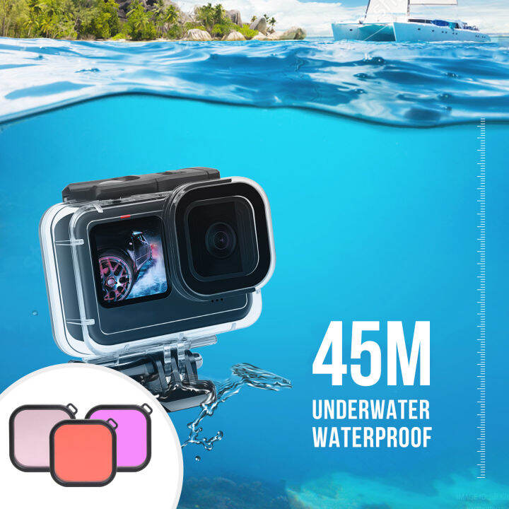 การกระทำกล้องกรณีกันน้ำสีแดงสีชมพูสีม่วงกรองชุดเปลี่ยนสำหรับ-gopro-ฮีโร่1011ดำน้ำท่องดำน้ำดูปะการัง