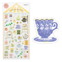 MIDORI Sticker 2372 Marche Tea / สติ๊กเกอร์กระดาษญี่ปุ่น ลายชา แบรนด์ MIDORI จากประเทศญี่ปุ่น (D82372006)