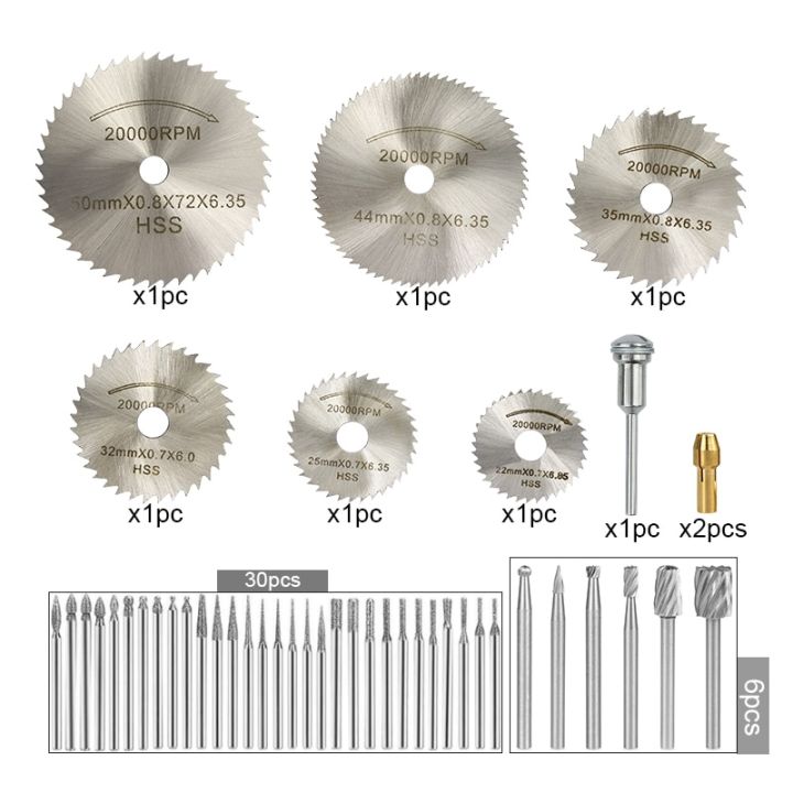 cmcp-45ชิ้นชุดอุปกรณ์แกะสลักเพชร-hss-เลื่อยวงกลมเล็กชุดใบปัดน้ำฝนเส้นทางสำหรับ-dremel-หัวเจาะอุปกรณ์โรตารี่