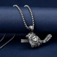 Fashion Ice Hockey Gloves Sticks Pendants Stainless Steel Mens Punk Necklaces High-End Couples Casual Sports Party Jewelry