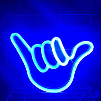 USB Peace Gesture Led Neon Light Sign Peace Symbol Hand Shape Finger Hanging Wall Night Light Art Bedroom Decor Birthday Gift