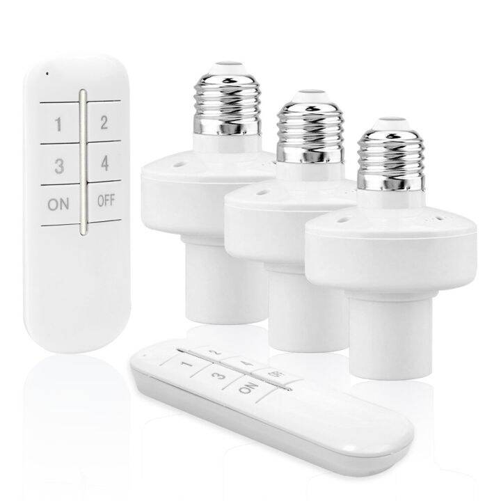 Wireless Remote Control Smart Switch E27 Lamp Holder 20m Range 220V