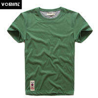 VOMINT New Mens Short Sleeve T-shirt Print T-Shirt Cotton Multi Pure Color Fancy Yarns T Shirt male color grey green lblue