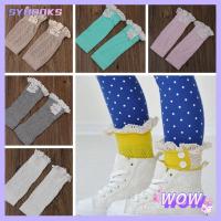 SYBOOKS Trim long Knee High Boot Cuffs Kids Socks Knitted Button Lace Leg Warmers