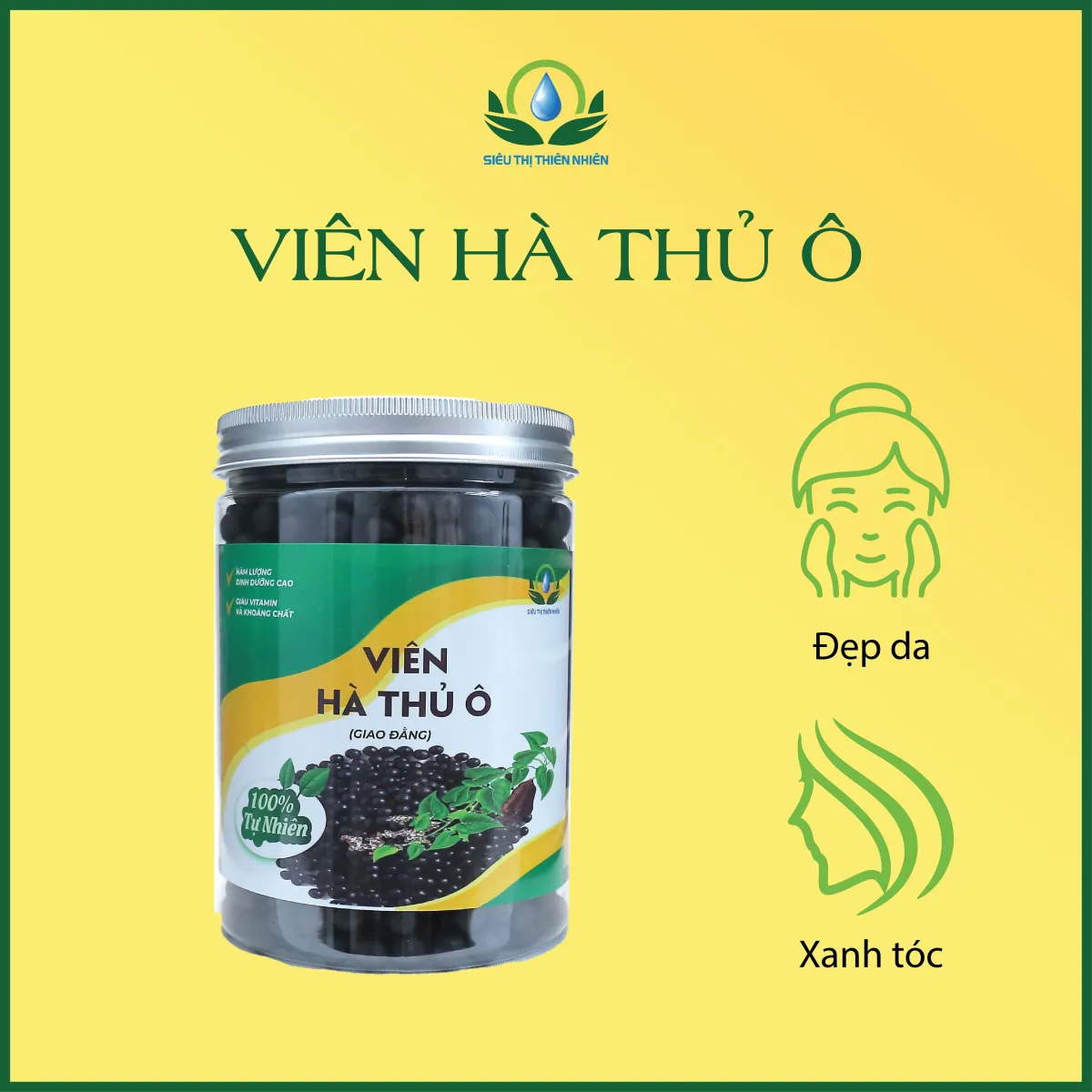 Viên Hà Thủ Ô Nguyên Chất Siêu Thị Thiên Nhiên Giúp Làm Đẹp Da, Bồi Bổ Cơ  Thể | Lazada.Vn