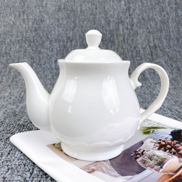 หม้อชาเครื่องเซรามิคโฟมสีขาวเซรามิกกาน้ำสุดเท่ป้องกันการแตกร้าวกรองชาสำหรับร้านอาหารร้านอาหารกาน้ำ