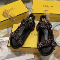 FendˉiMiss Sandals 2022 New Brown Imported Satin Flat Fashion Wild Non-slip Comfortable