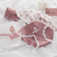 5-6pcs/lot Cotton Womens Underwear Panties Lovely Girl Comfort Briefs Middle Waist Seamless Thread Underpants Female Lingerie