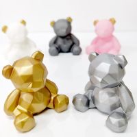 1Pcs Kawaii 6cm Animal Geometric Bear Cake Topper Car Ornament for Wedding Children Day Birthday Party Decorations Gifts