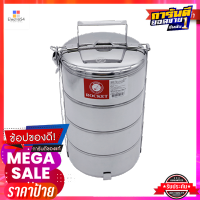 ปิ่นโตสแตนเลส 4 ชั้น ROCKET รุ่น TSS4-16 ขนาด 16 ซม. สีเงิน4-Layer Stainless Steel Lunch Box ROCKET Model TSS4-16 Size 16 CM. Silver