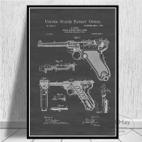 Blueprint Luger Patent Chart Canvas Painting Posters And Prints Wall Pictures For Living Room Decoration Home Decor