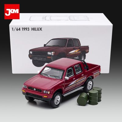 JKM 1/64 1993 Hilux Model Car Alloy Diecast Classic Off-Road Pickup Vehicles Miniature Toys for Children Adults Boys Gifts
