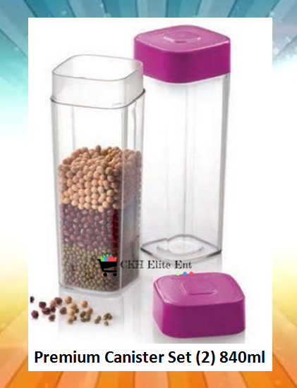 Tupperware Premium Canister Set (2) 840ml | Lazada