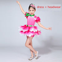 Contemporary Flower dancewear girls dance costume kids salsa dance dress of girl dance wear dancing dress of girl