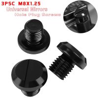 3pcs M8x1.25 Universal CNC Rearview Mirrors Hole Plug Screws Caps Cover Bolts For Kawasaki Z400 Z650 Z750 Z800 Z900 Z1000/SX