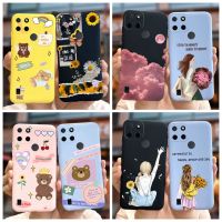 สำหรับ Realme C21Y เคส RMX3261หมีน่ารักเคสลายการ์ตูนเคสโทรศัพท์ซิลิโคนนิ่มสำหรับ Realme C25Y RealmeC21Y เคสกันกระแทก