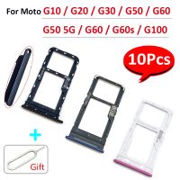 10Pcs，SIM Card Tray Slot Holder For Moto G10 G20 G30 G50 5G G60 G100 G60S Sim SD Card Reader Socket Adapter Replacement Parts