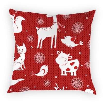Cartoon Christmas Hat Cover For Pillow Home Decoration Cute Animal Home Living Room Covers  Sofa Merry Christmas Housse Coussin