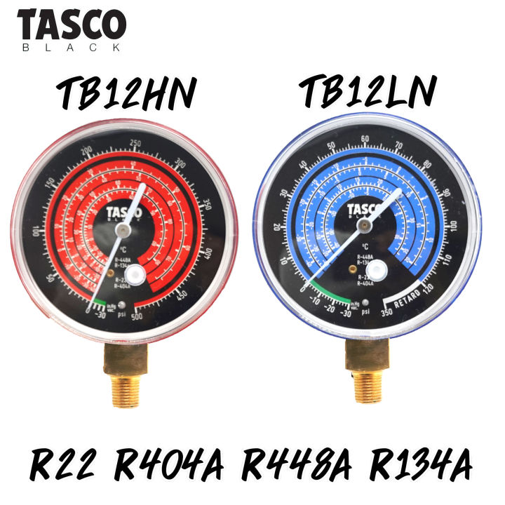 tasco-black-หัวเกจ์-วัดน้ำยาแอร์-tb14hn-tb14ln-tb12ln-tb12hn-ขนาด-80มิล-เกลียว-1-4-ใช้ได้ทุกน้ำยา-อะไหล่-วัดน้ำยา