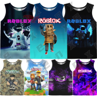 เสื้อแขนกุดสำหรับเด็กเสื้อเล่นเกม Robloxs เด็กหญิงเด็กชายเสื้อกั๊กการพิมพ์ภาพ3มิติ