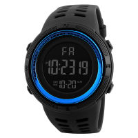 【cw】Sport Digital Round Watch Luminous LED Dial Casual Multifunction Clock Outdoor Rubber Strap Fashionable Watch for Men 【hot】