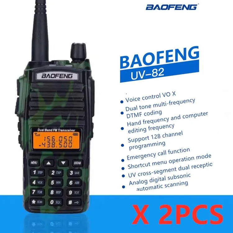 Pcs Baofeng UV-82 High Power 12Watts Dual Band VHF/UHF Two Way Radio and  Dedicated Headphones (camouflage) Lazada PH
