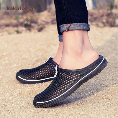 ขายดีที่สุด ioztt2023 - /◈❖❂ Kakaforsa Men Sandals Hollow Out Mesh Breathable Slippers Fashion Outdoor Beach Sandal Couple Flip Flops