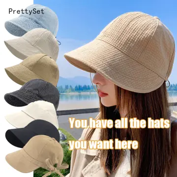  12 Pieces Women's Ponytail Fishing Hat Foldable Wide Brim Sun  Hat UV Protection Summer Bucket Hat for Outdoor Beach Fishing Hiking Travel  : Sports & Outdoors