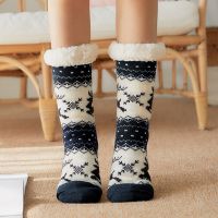 Christmas Warm Socks Plus Cotton Thicken Women Winter Socks Cute Cartoon Elk Home Sleep Floor Socks Girl Funny Xmas Gift New