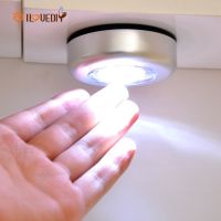 Battery Operated Lamp Light / 3 LED Bulbs Wireless Stick Tap Night light / Portable Security Closet Light / Stick-on Push Cabinet Lamp / Stick Up Night Lights for StairsWardrobeKitchenHallwayCupboardcamping