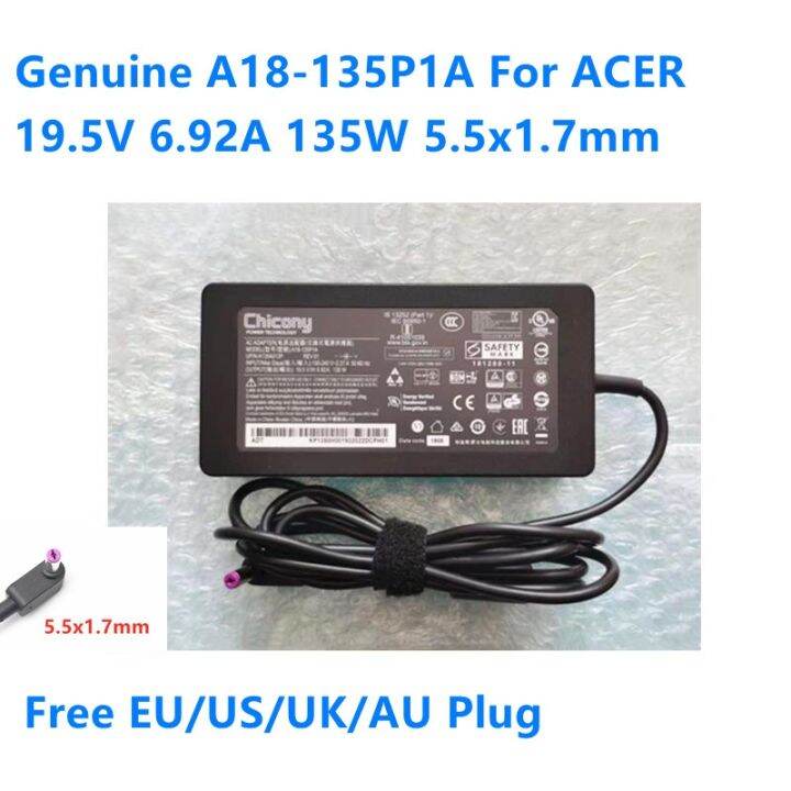 Genuine Chicony 195v 692a 135w A18 135p1a Ac Adapter For Acer Aspire7 Series Nitro 5 An515 1505