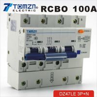 DZ47LE 3P+N 100A D type 400V~ 50HZ/60HZ Residual current Circuit breaker with over current and Leakage protection RCBO Electrical Circuitry Parts