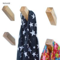 ☞♞๑ 3pcs Japanese Style Wood Wall-Mounted Clothes Hook Home Decor Hook Bathroom Accessories Coat Hook Bedroom Robe Hook Coat Hook