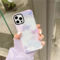 [Quick Delivery] แฟชั่นสีเมฆภาพวาดเคสโทรศัพท์สำหรับ Iphone 14 12 Mini 11 13 Pro Max 7 8 Plus X XR XS Max SE 2020ฝาครอบซิลิโคนน่ารัก