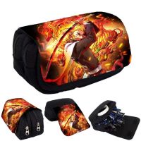 Demon Slayer Pencil Case Students Stationery Anime Cases School Cool Multi-function Brush Bag Gift Kamado Nezuko Takeo Tanjirou