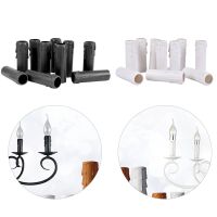 10pcs/Set Plastic Candle Lamp Holder Tube Candle Lamp Base Sleeve Candle Bulb Base Cover Chandelier Part