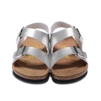 COD 【Original】Birkenstock Milano Mens/Womens Classic Cork Silver Snake Sandals 34-46