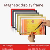 A4 2PCS Double-sided Magnetic Display Posts Self-adhesive PVC Poster Frame Certificate Documents Paper Picture Decoration Frame