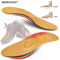 Hot Sale High quality Leather Arch Support orthopedic insole Foot foot insert pad men and women OX Leg Health Half Shoe Pad