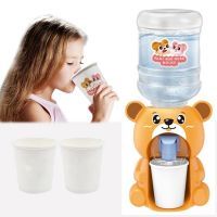 Mini Water Dispenser for Children Kids Gift Cute Cold/Warm Water Juice Milk Drinking Fountain Simulation Cartoon Pig Kitchen Toy