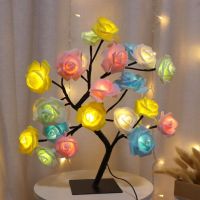 ☁ Rose Tree LED Night Light Cool Appearance Plastic Rose Tree Lamp Valentines Day Rose Tree Table Light Home Decor