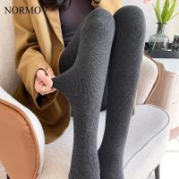 NORMOV Thick Winter Tights Women High Waist Solid Vertical Stripes Pantyhose Elasticity Plus Velvet Slim Warm Pantyhose Women